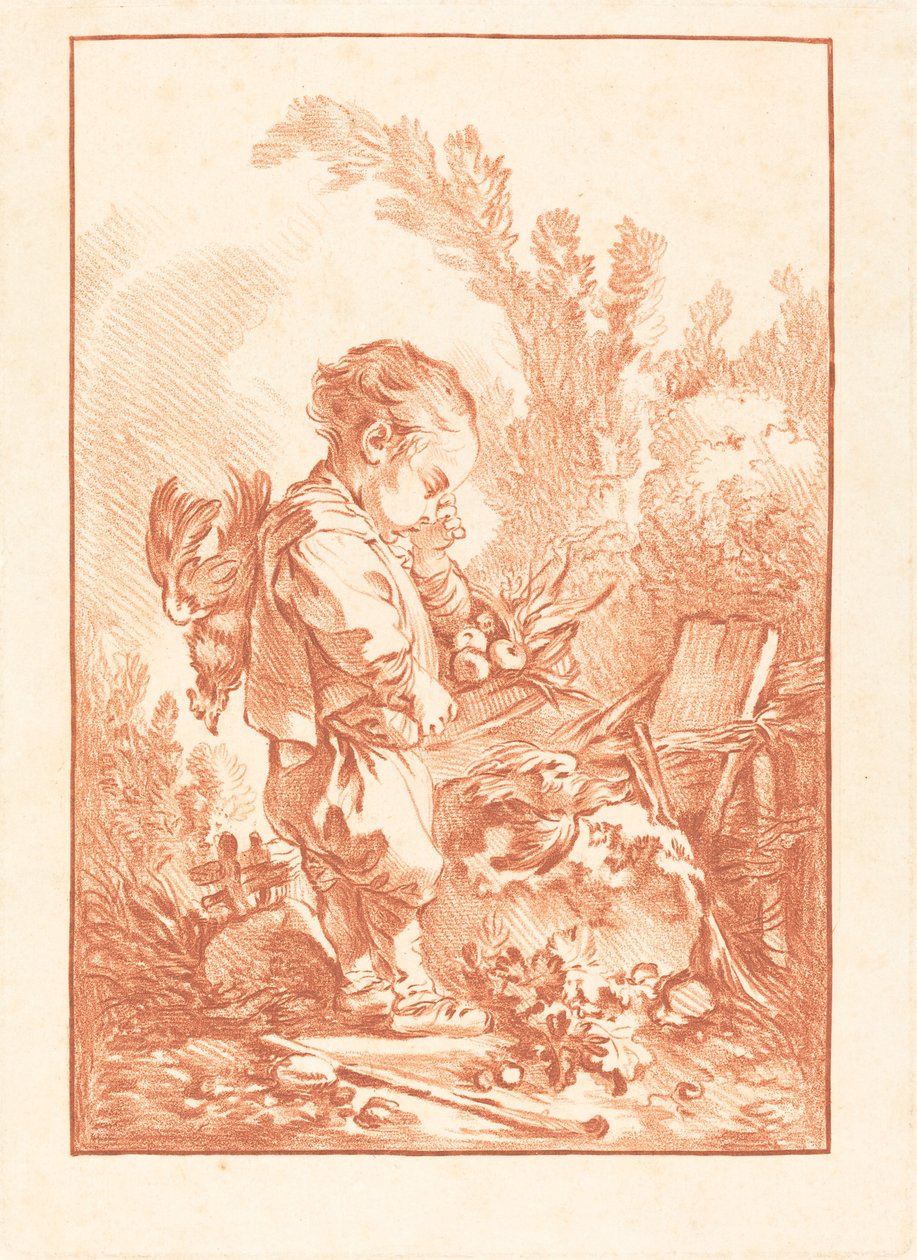 Marodören (Tjuven) av Gilles Demarteau, the Elder after François Boucher