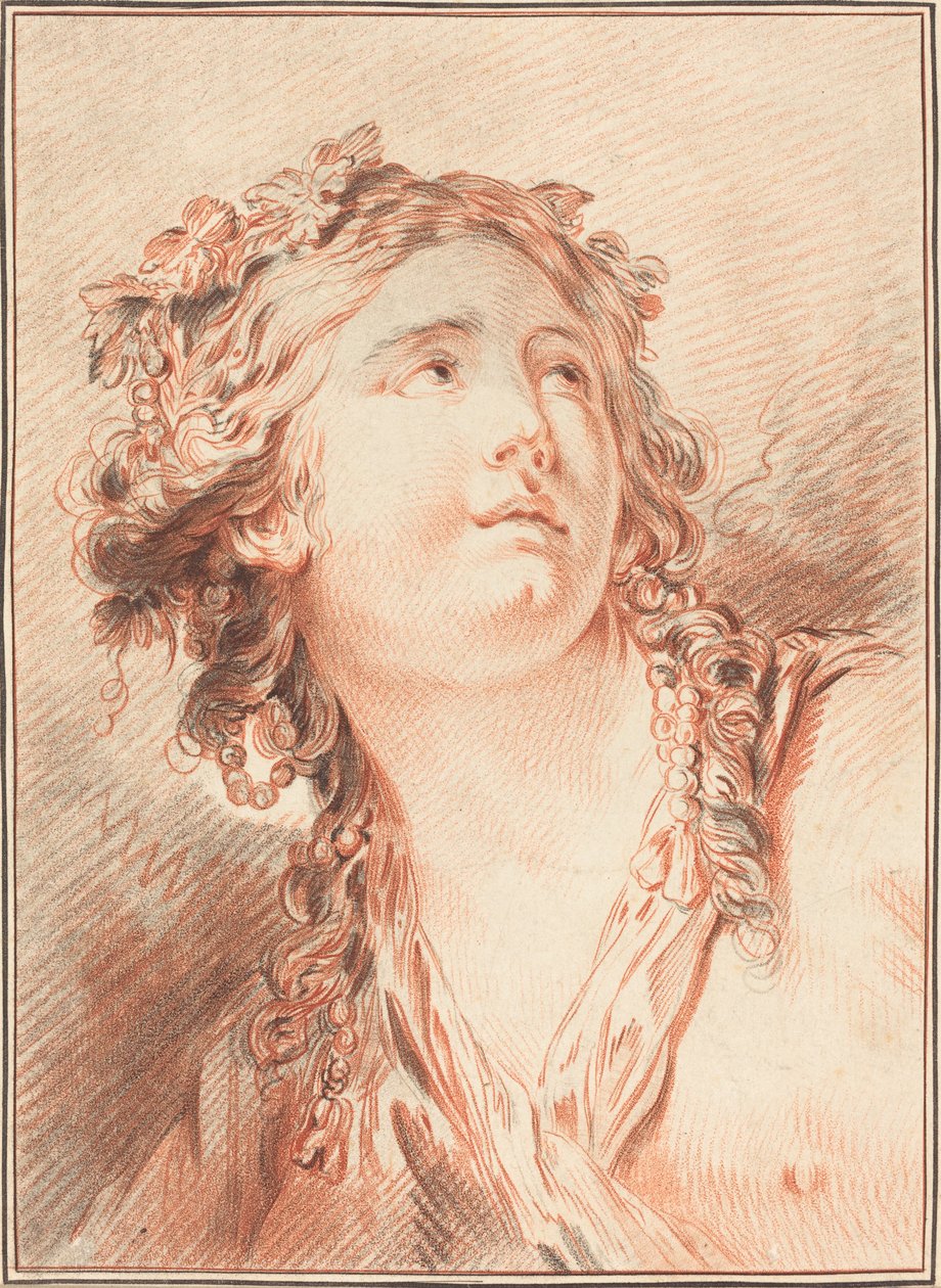 Chef för en ung kvinna av Gilles Demarteau, the Elder after Jean Baptiste Le Prince