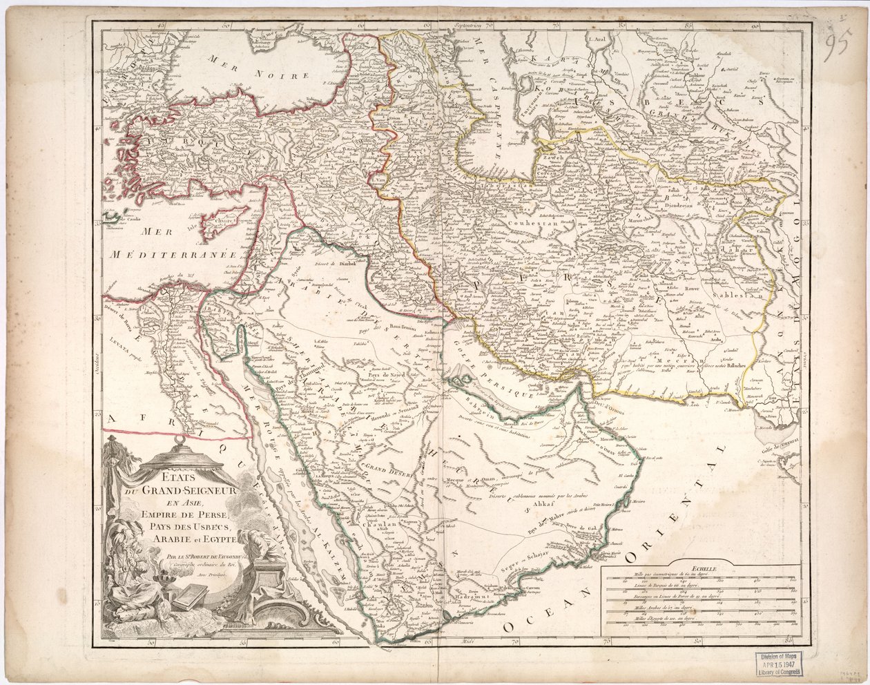 Stater av Grand Seignor i Asien - Empire of Persia, Land of the Usbecs, Arabia and Egypt av Gilles Robert De Vaugondy