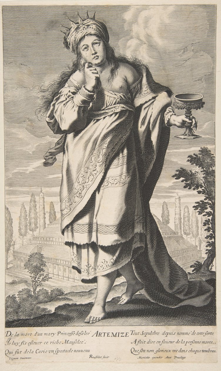 Artemis, ca. 1639-40. Skapare: Gilles Rousselet, Abraham Bosse. av Gilles Rousselet and Abraham Bosse