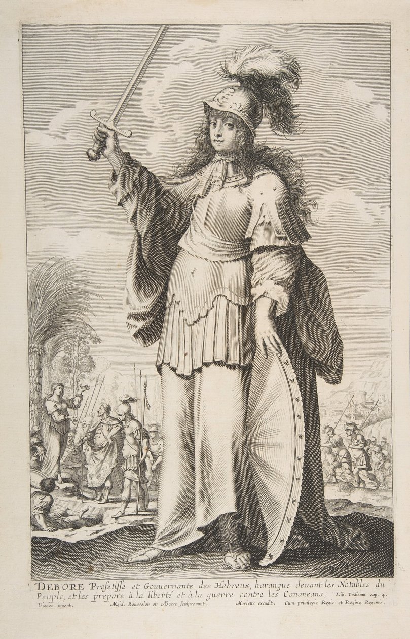 Deborah, 1647. Skapare: Gilles Rousselet, Abraham Bosse. av Gilles Rousselet and Abraham Bosse
