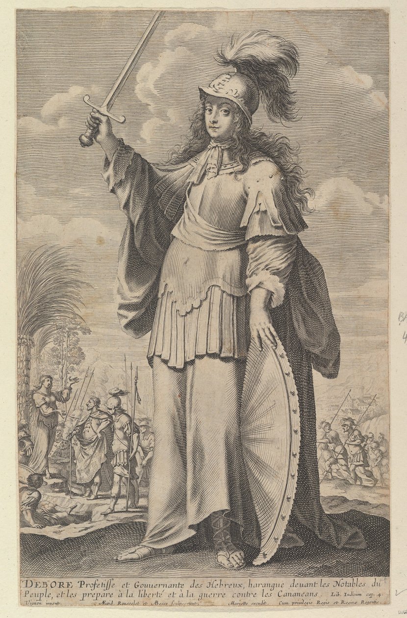 Deborah, 1647. Skapare: Gilles Rousselet, Abraham Bosse. av Gilles Rousselet and Abraham Bosse