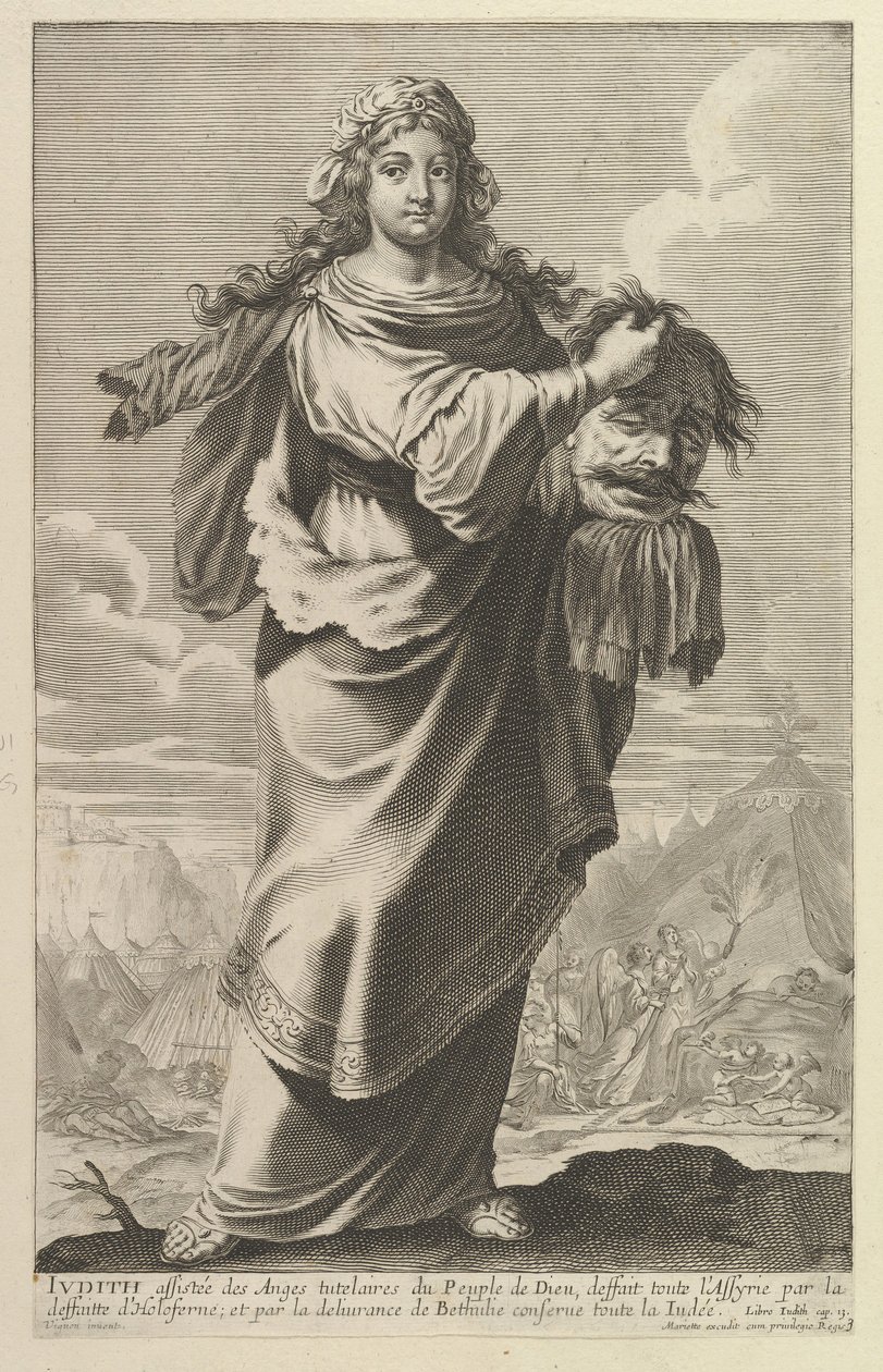 Judith, 1647. Skapare: Gilles Rousselet, Abraham Bosse. av Gilles Rousselet and Abraham Bosse