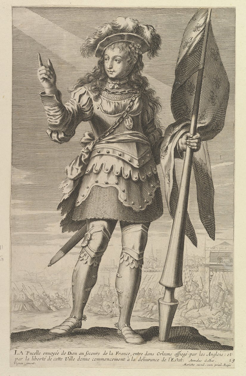 The Maid of Orleans, 1647. Skapare: Gilles Rousselet, Abraham Bosse. av Gilles Rousselet and Abraham Bosse