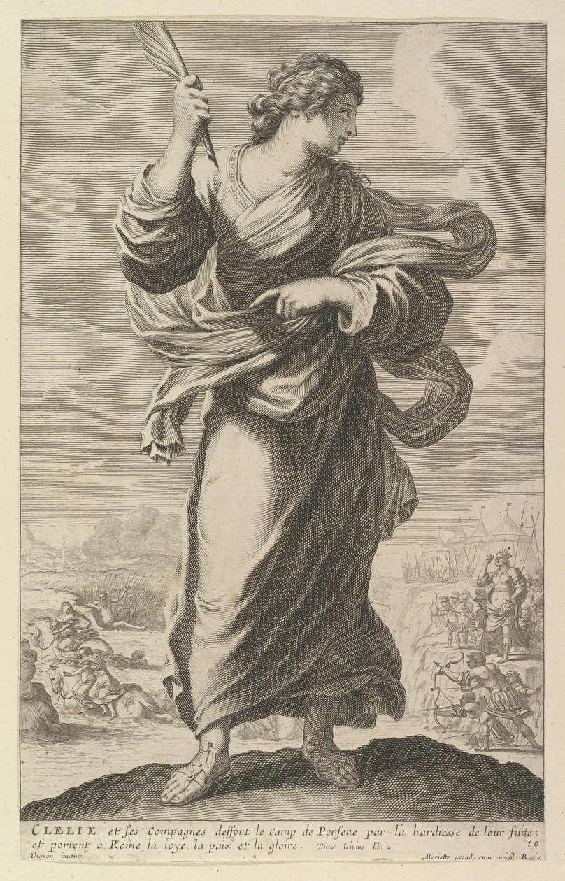 Clélie, 1647. Skapare: Gilles Rousselet, Abraham Bosse. av Gilles Rousselet