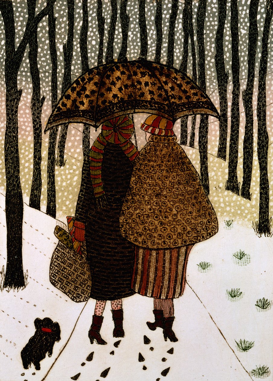 Snöflingor (tryck) av Gillian Lawson