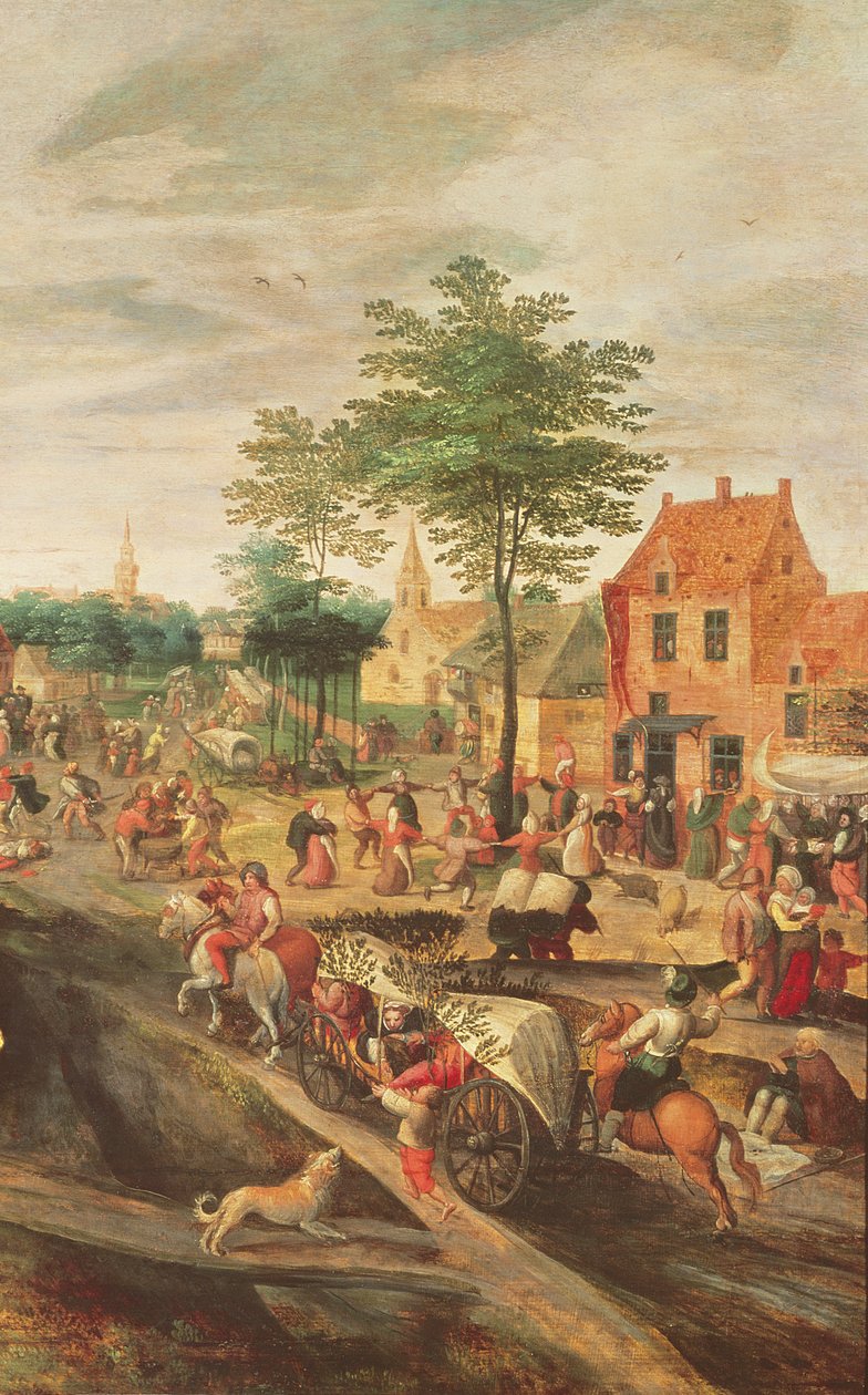 Flamsk Kermesse olja på paneldetalj av 242464 av Gillis Mostaert