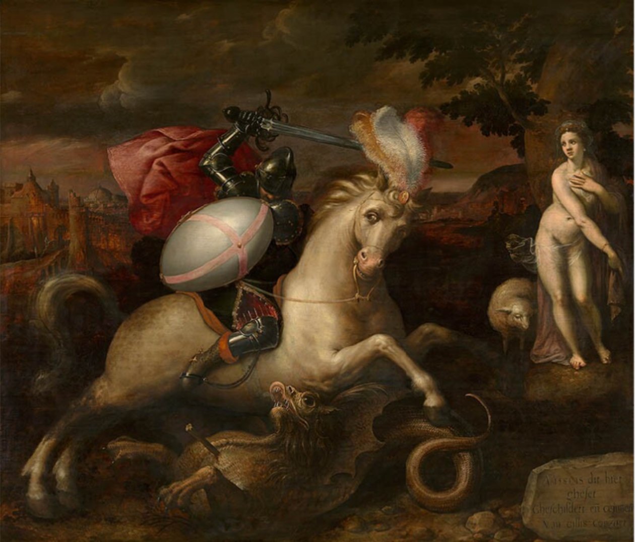 Holländska: Saint George besegrar draken Saint George av Gillis Coignet