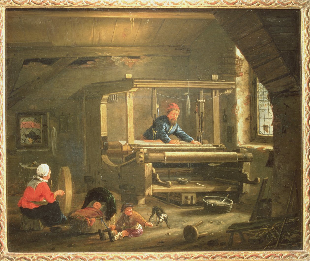 En vävares verkstad av Gillis Rombouts
