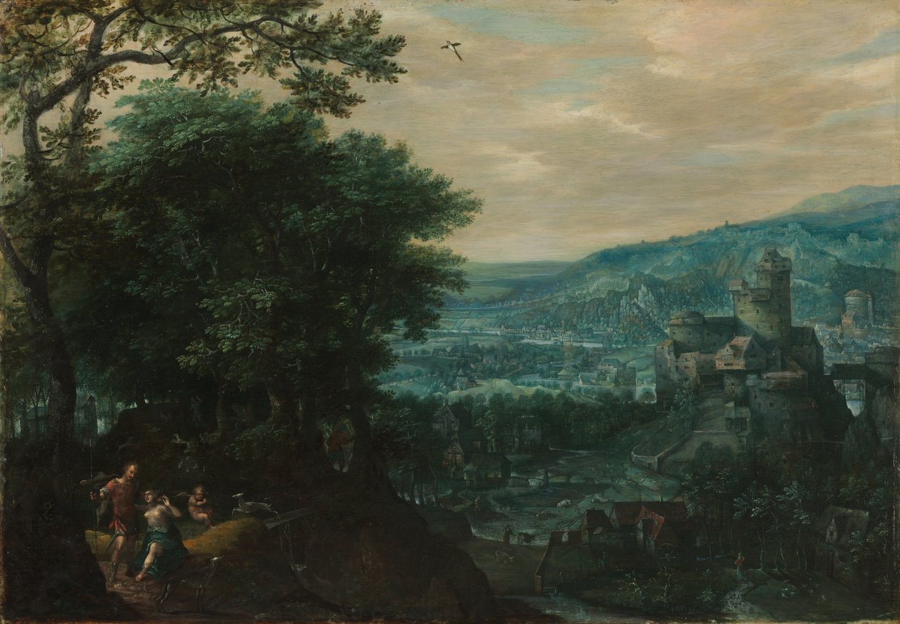 Landskap med Venus och Adonis av Gillis van Coninxloo
