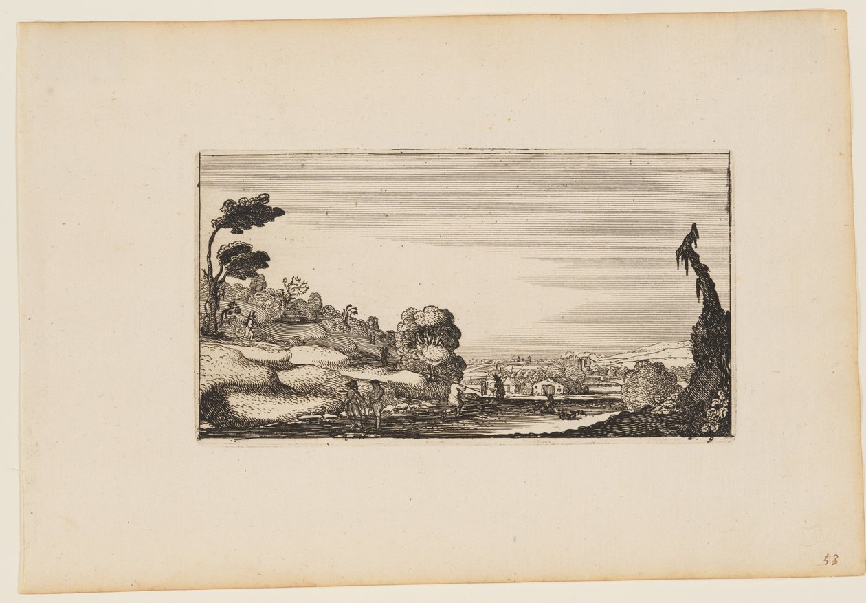Hilly Panorama, från Tolv landskap med figurer av Gillis van Scheyndel