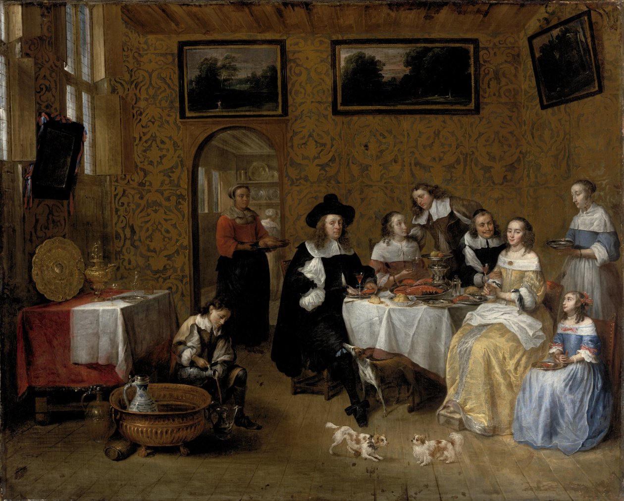 Porträtt av en familj av Gillis van Tilborgh