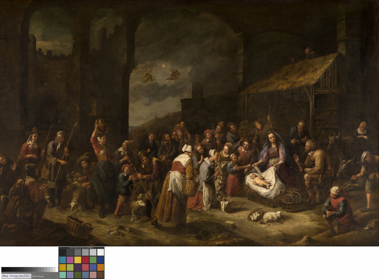 Herdarnas tillbedjan (olja på duk) av Gillis van Tilborgh