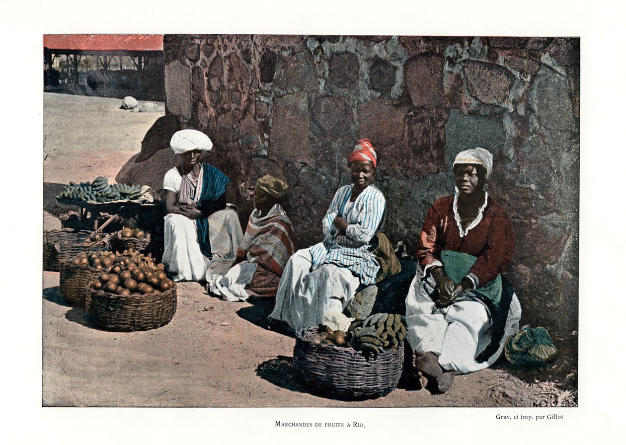 Fruktförsäljare, Rio de Janeiro, Brasilien, 1800-talet av Gillot