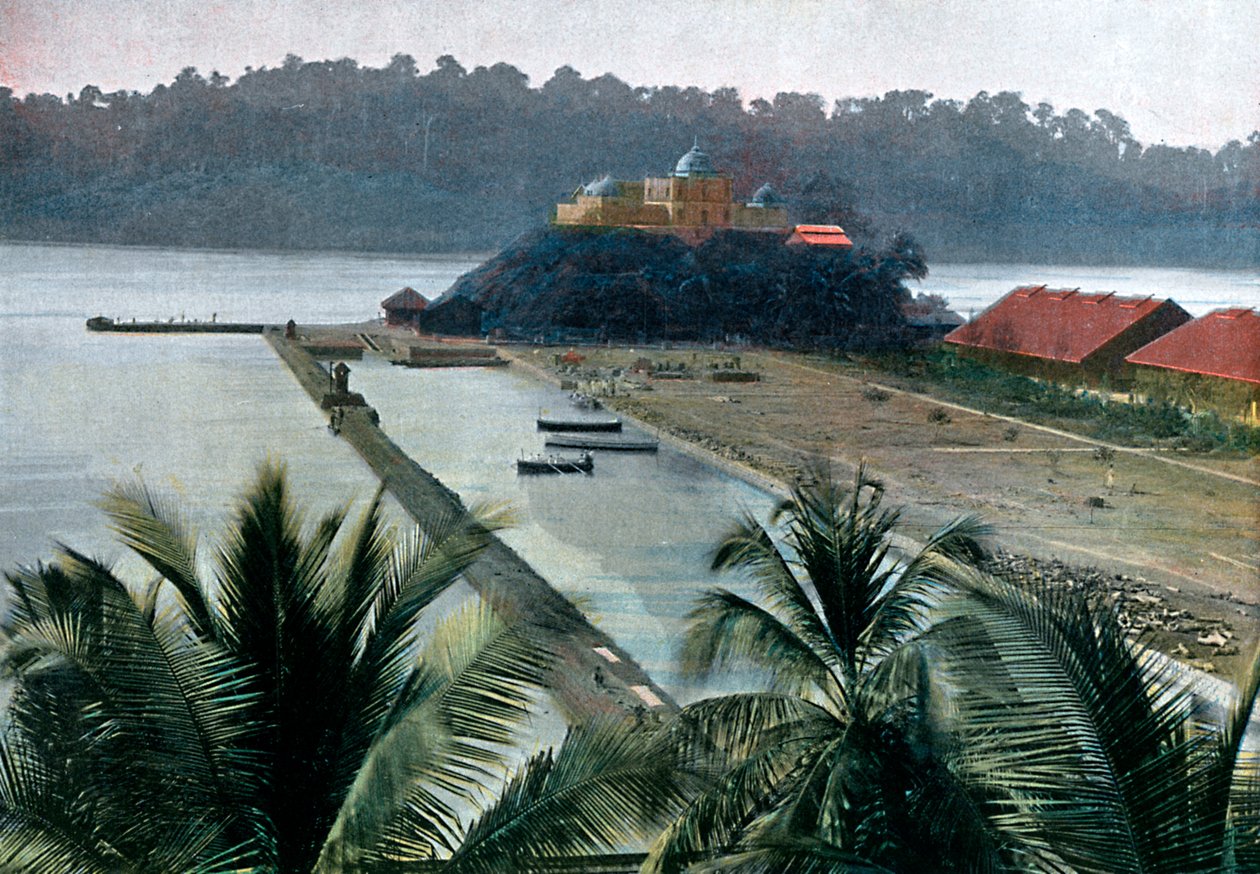 Port Blair, Andaman- och Nicobaröarnas huvudstad, Indiska oceanen, c1890 av Gillot