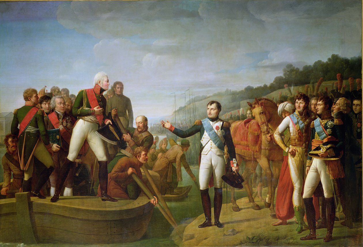 Farväl av Napoleon I (1769-1821) och Alexander I (1777-1825) efter freden i Tilsit, 9 juli 1807 av Gioacchino Giuseppe Serangeli