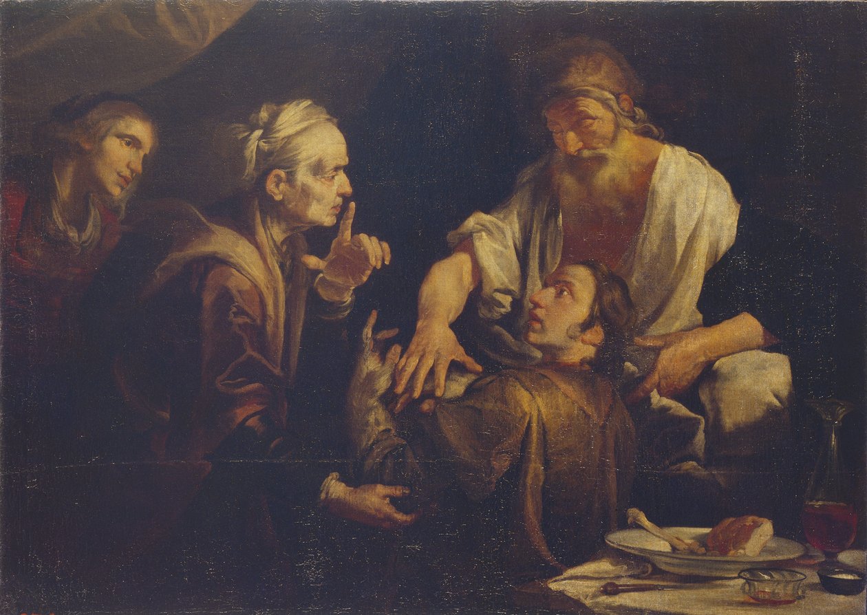 Isaac Blessing Jacob, 1640-talet. av Gioacchino Assereto