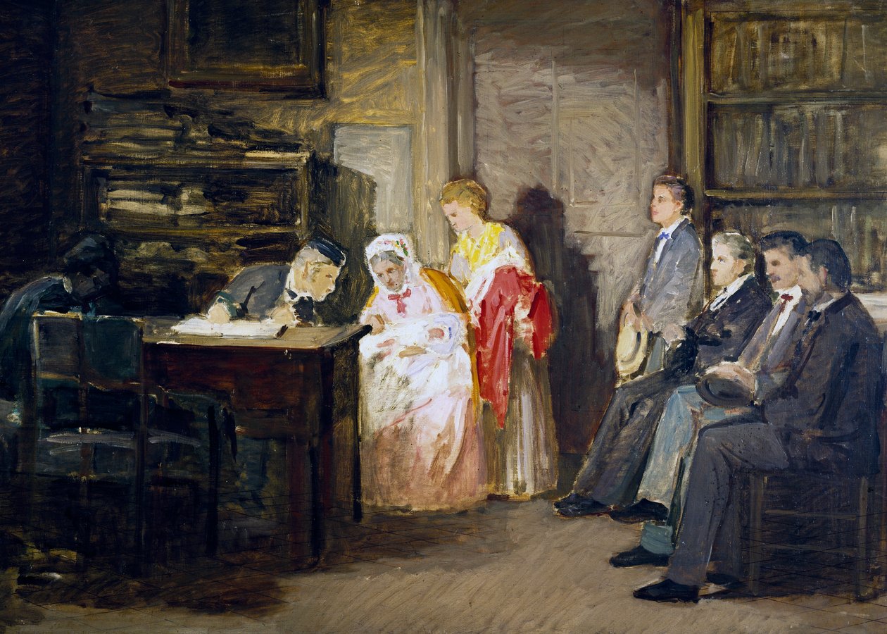 Civilstaten, av Gioacchino Toma (1836-1893), målning. av Gioacchino Toma