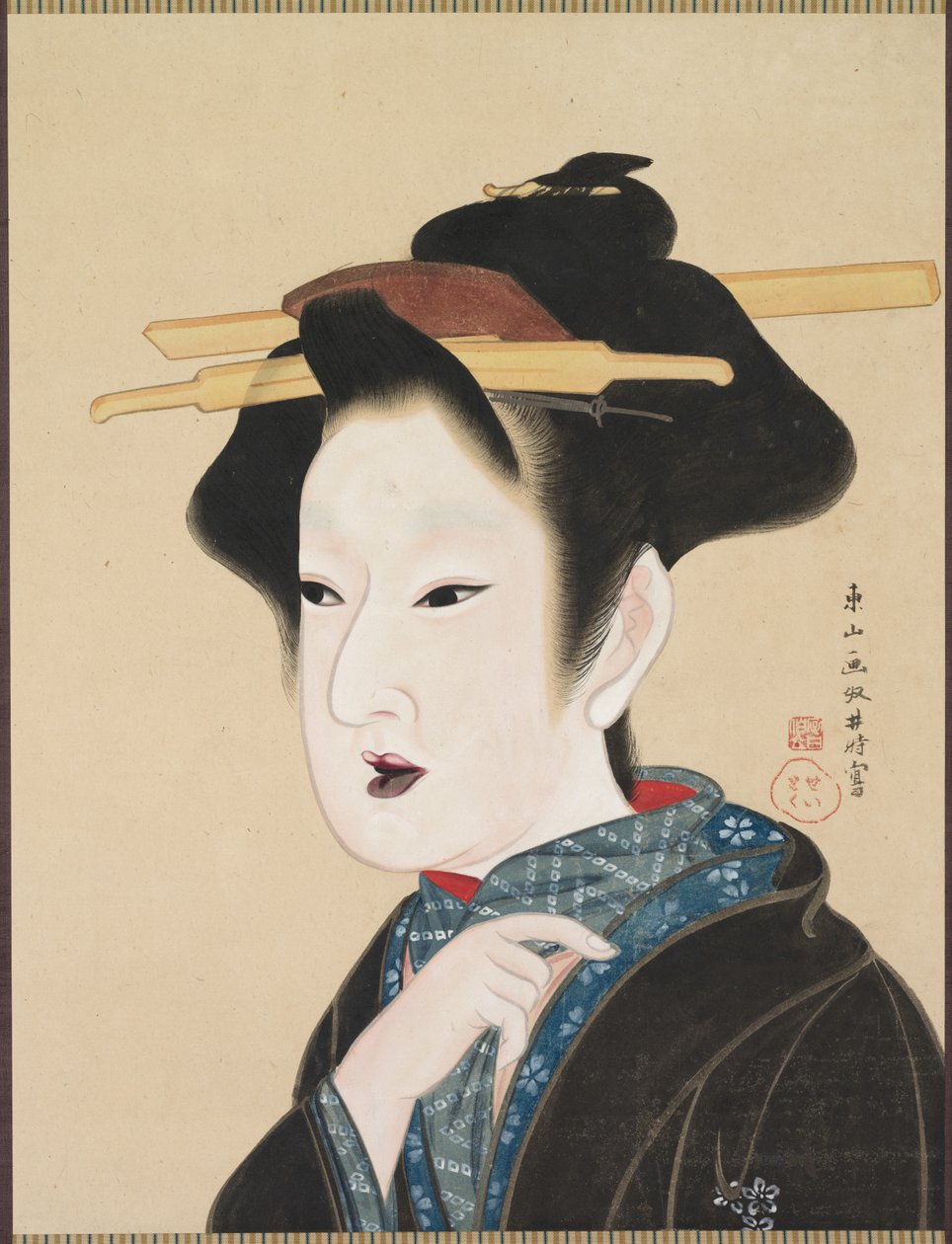 Porträtt av en kvinna, 1800-tal. av Gion Seitoku
