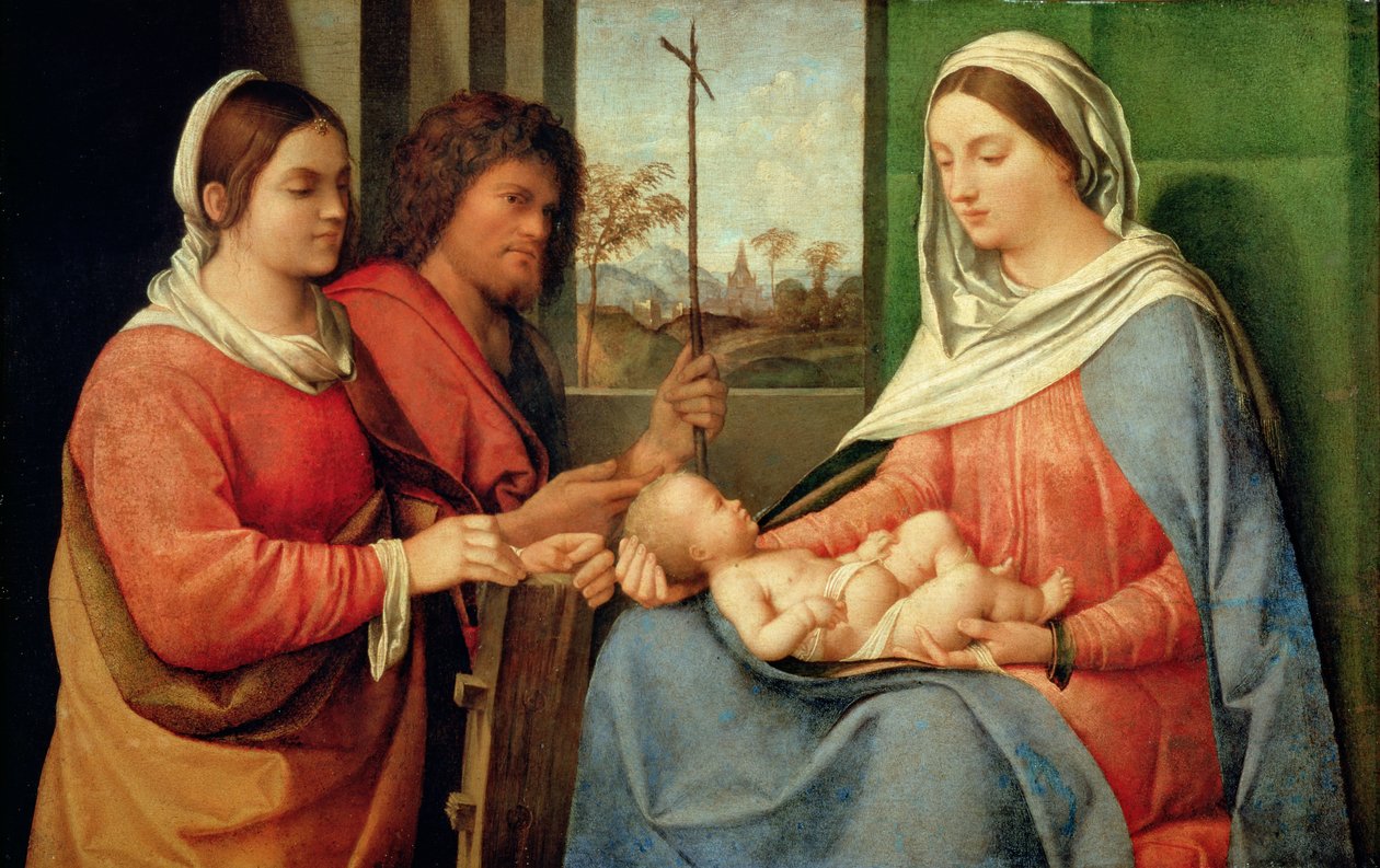Madonna och barn med heliga av Giorgio Giorgione