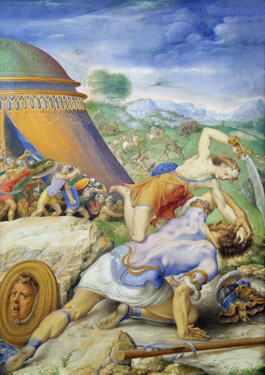 David och Goliat, ca 1557-61 av Giorgio Giulio Clovio