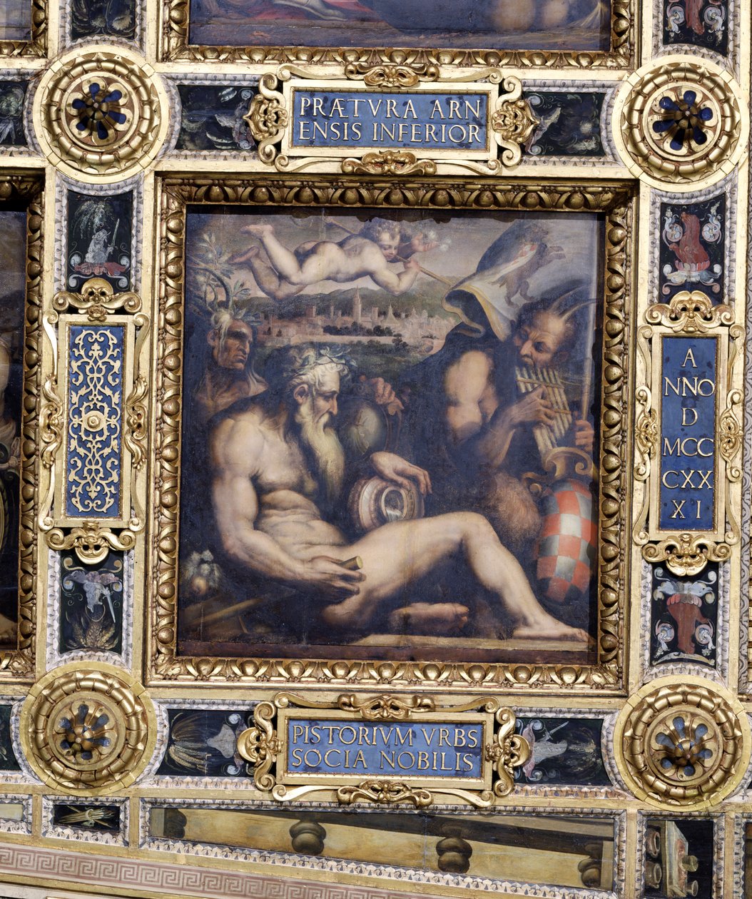 Allegori över staden Pistoia från taket på Salone dei Cinquecento, 1565 (panel) av Giorgio Vasari
