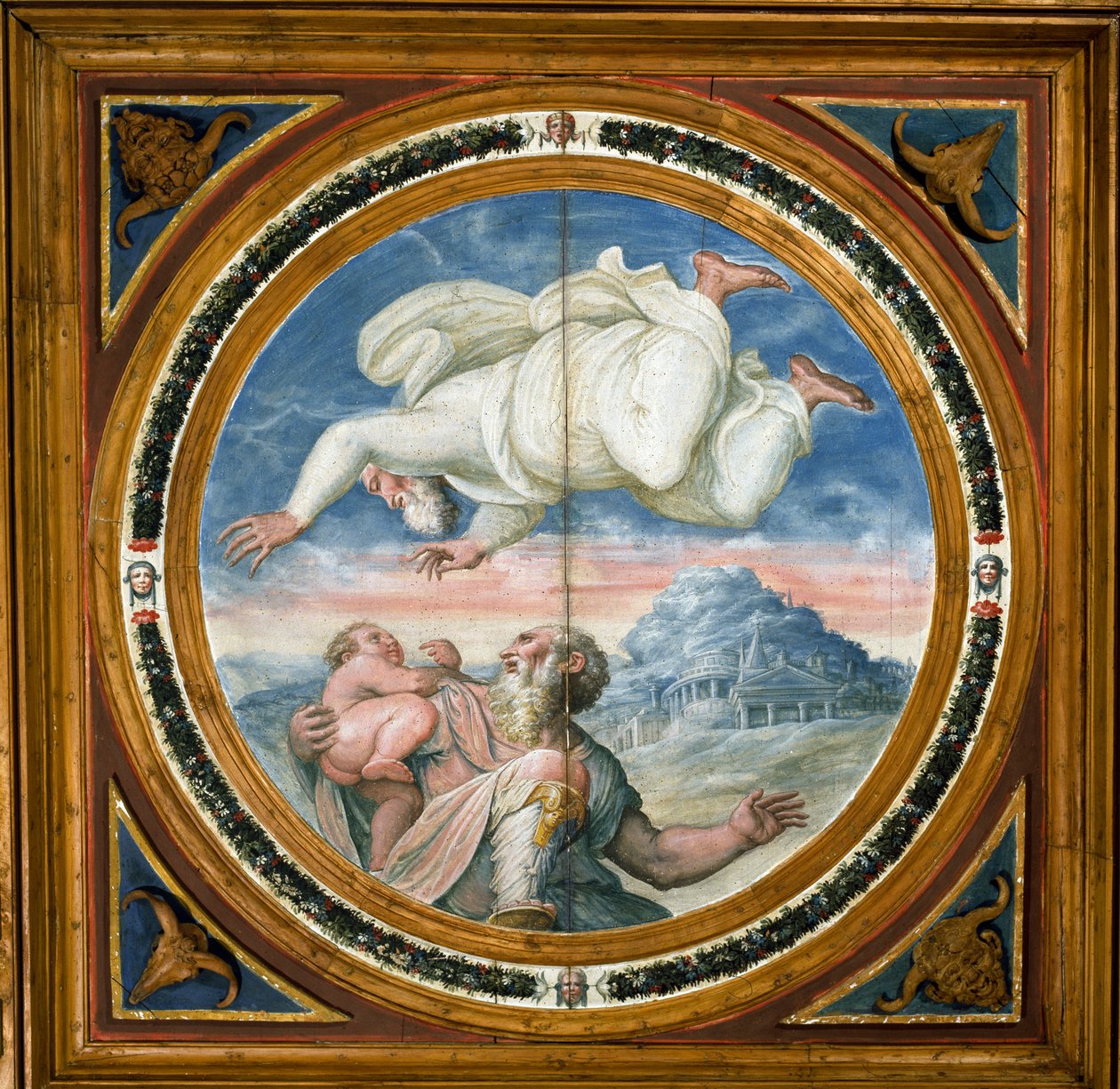 Gud välsigne Abraham med en son, Abrahams rum (Nuptial) av Giorgio Vasari