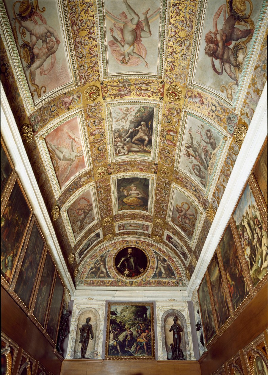 Berättelsen om Prometheus (taket i Studiolo de Francesco I de Medici av Giorgio (and workshop) Vasari