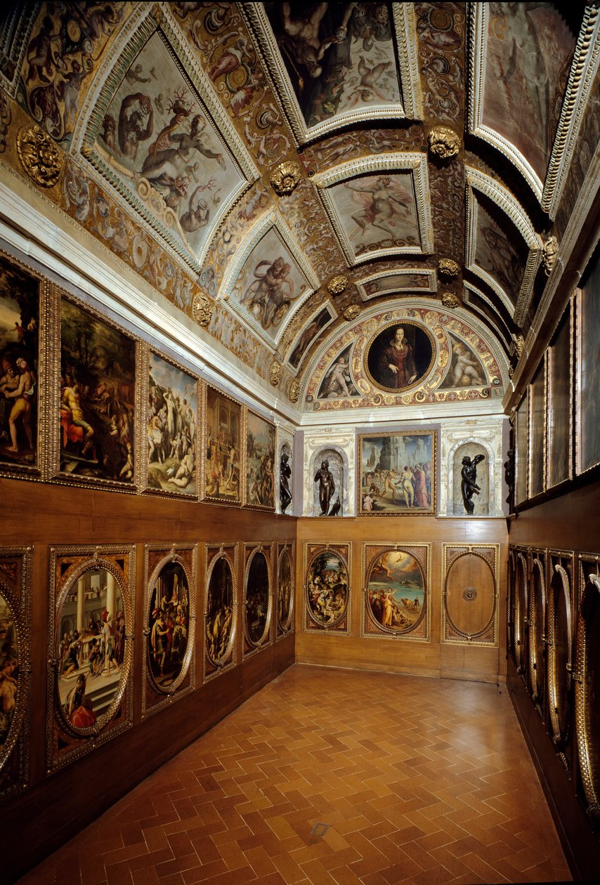 Utsikt över Studiolo av Francesco I de Medici av Giorgio (and workshop) Vasari