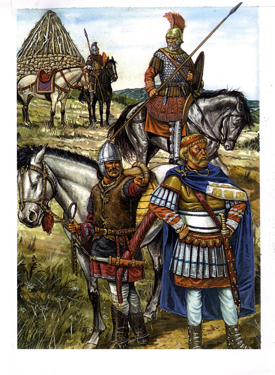 Barbar: en hunnerkrigare, en gotisk krigare och en romersk soldat av Giorgio Albertini