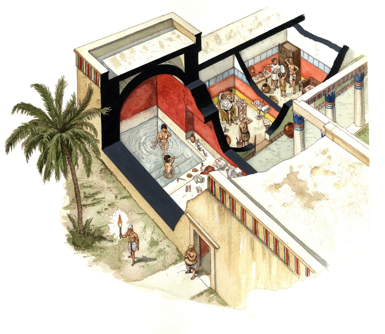 Egyptisk antikvitet: Egyptiska bad och bad under den hellenistiska perioden (4:e-1:a århundradet f.Kr.). av Giorgio Albertini