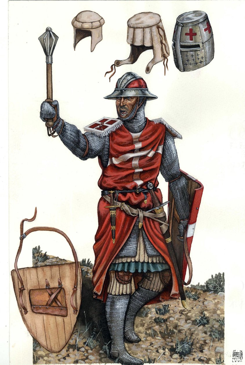 Representation av en sergeant av Johanniterorden av Jerusalem (eller Hospitalorden eller mer enkelt Hospitallers) 1200-talet. av Giorgio Albertini