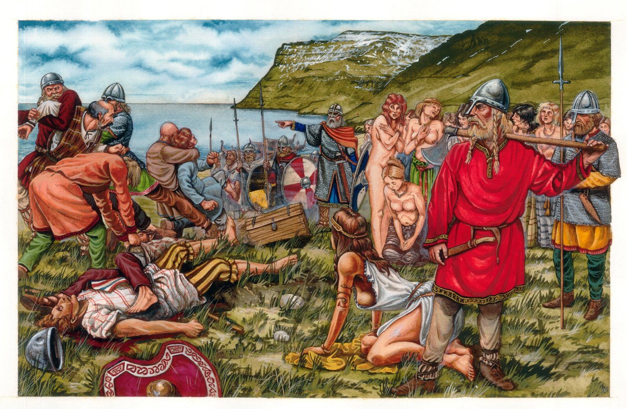 Vikingarna erövrade Island: Norrmannen Erik le Rouge bosatte sig på Island omkring 970. av Giorgio Albertini