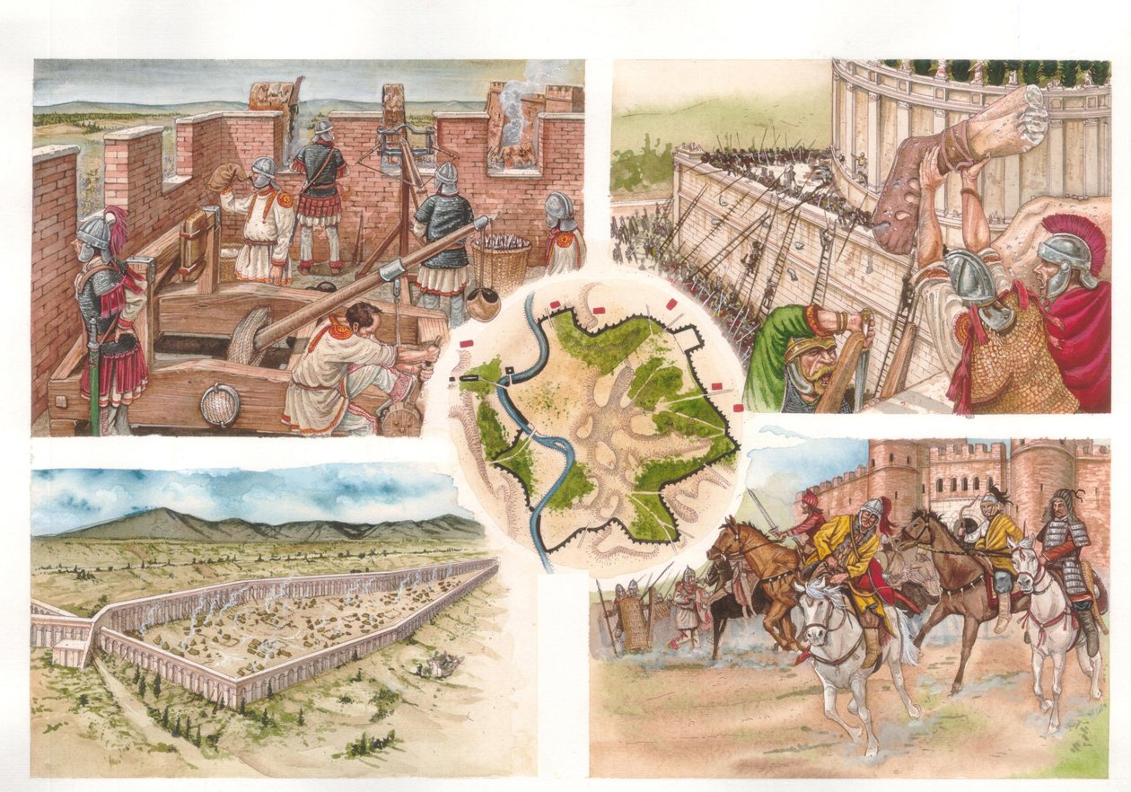 Goternas krig (535-553) mellan bysantinerna och ostrogoterna: belägringen av Rom 537, försvarad av Belisaires armé. av Giorgio Albertini