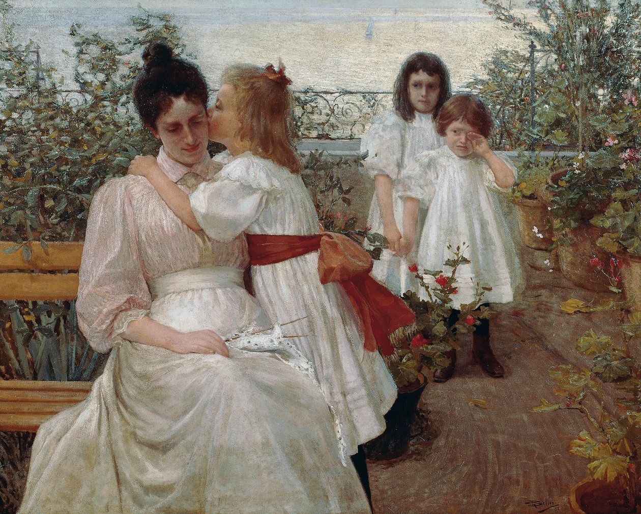 Små själar, målning av Giorgio Belloni (1861-1944), olja på duk av Giorgio Belloni