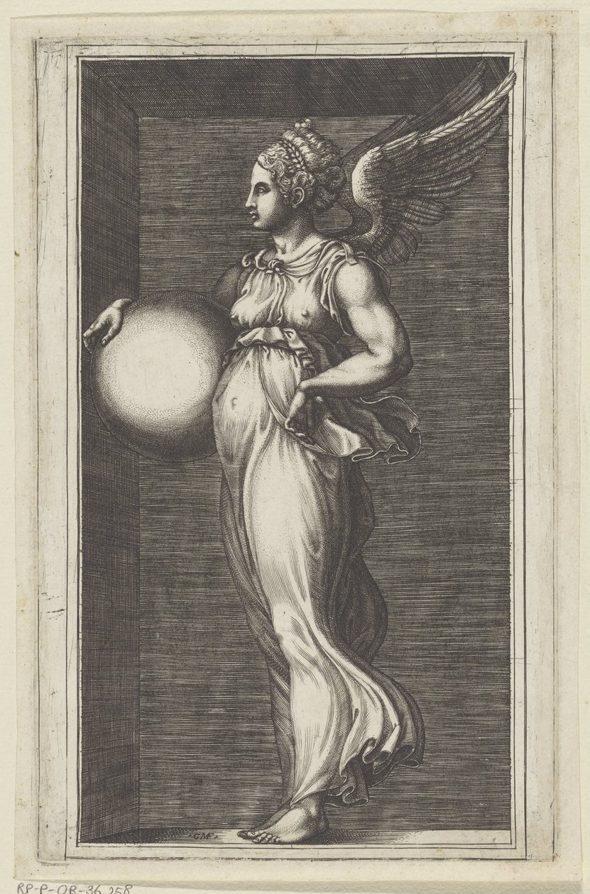 Allegorisk figur med en sfär av Giorgio Ghisi