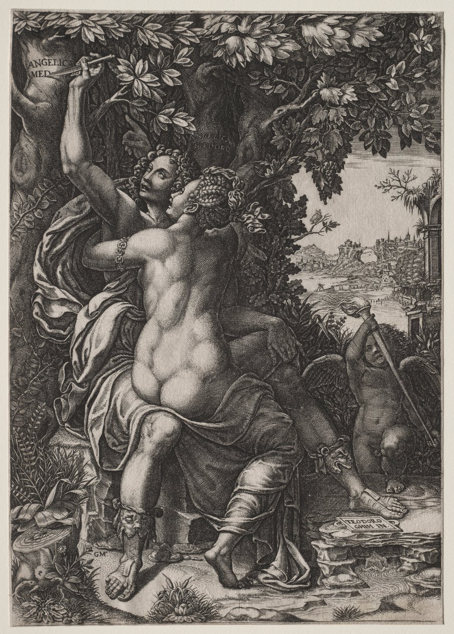 Angelica och Medoro av Giorgio Ghisi