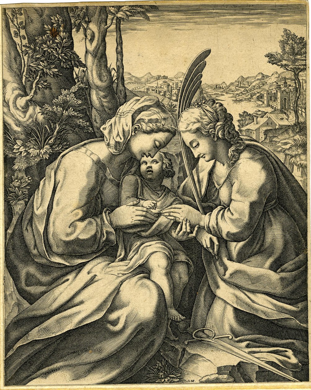 Giorgio Ghisi - Den heliga Katarinas bröllop, 1850,0413.130 av Giorgio Ghisi