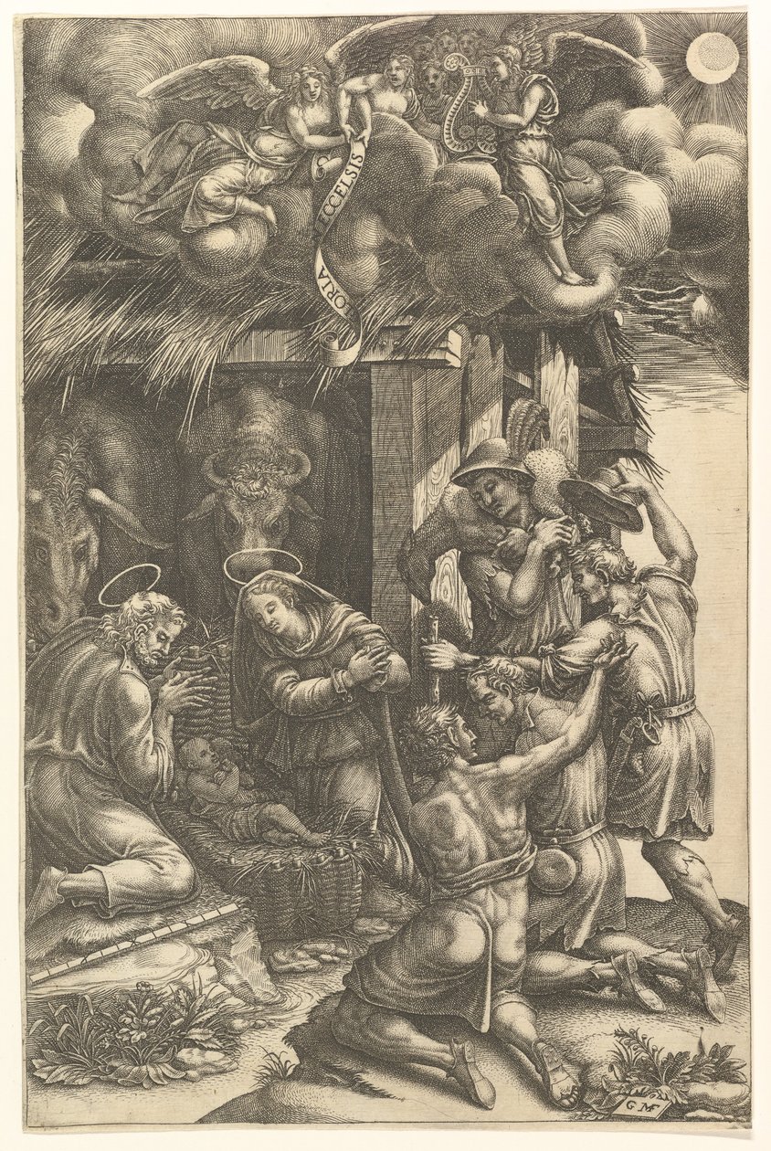 Herdarnas tillbedjan, sent 1570-tal. av Giorgio Ghisi