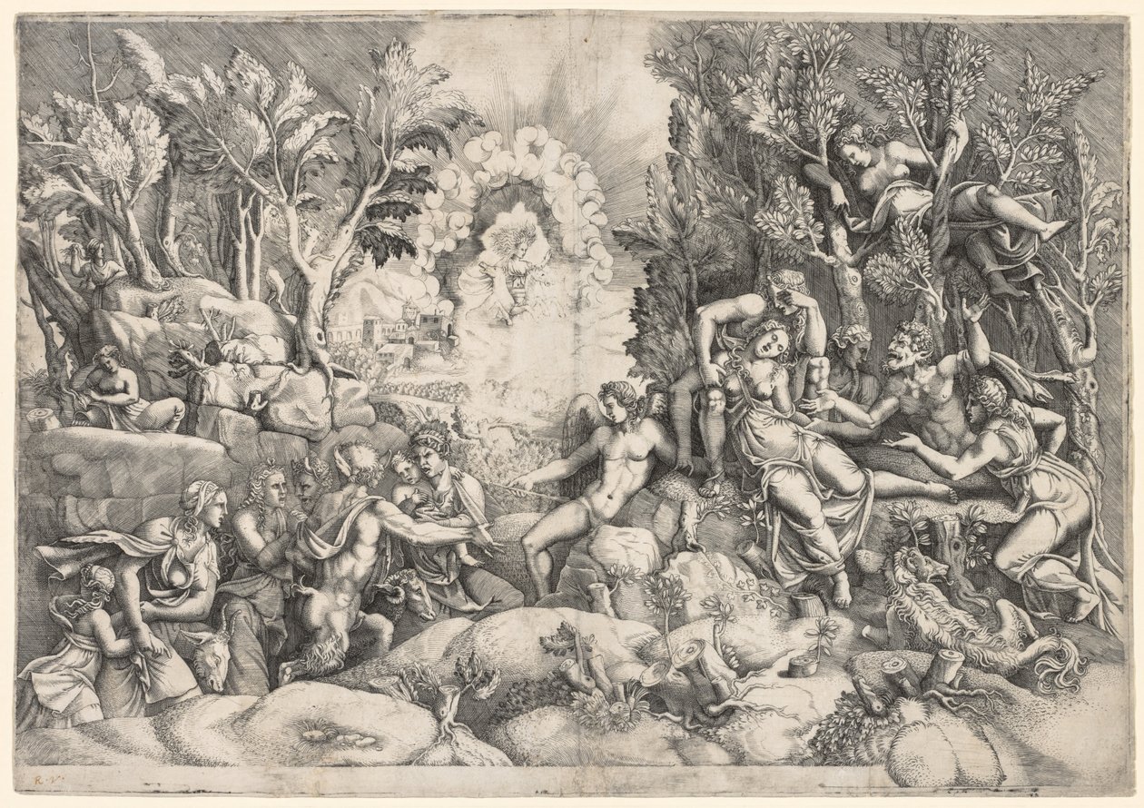 Procris död, ca. 1540. av Giorgio Ghisi