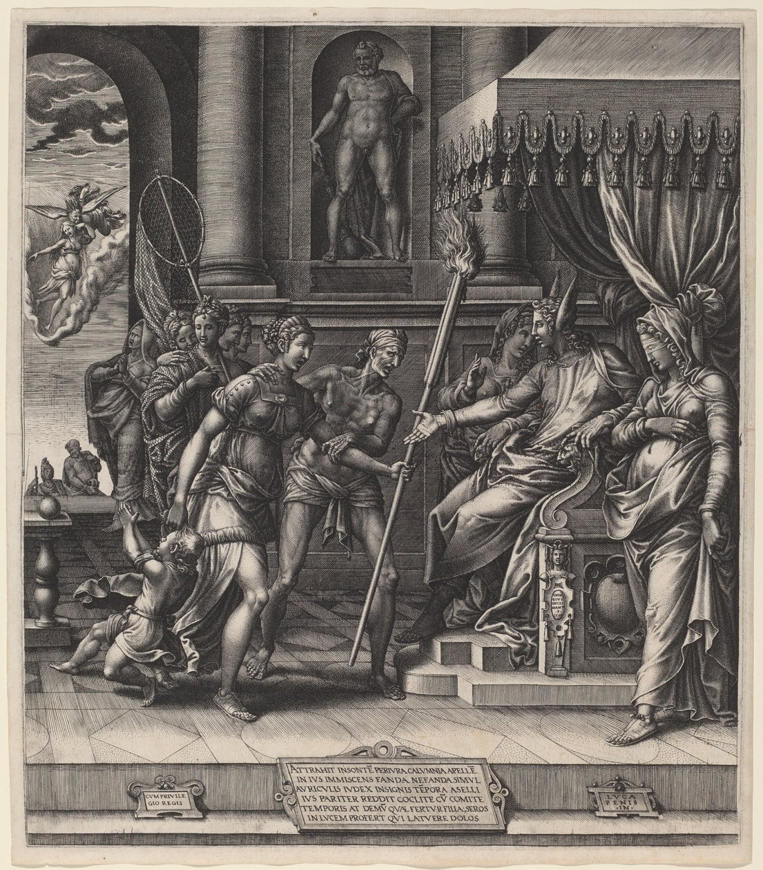 Apelles förtal av Giorgio Ghisi after Luca Penni