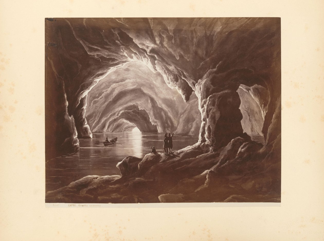 Fotoreproduktion av ett tryck av Grotta Azzurra på Capri av Giorgio Sommer