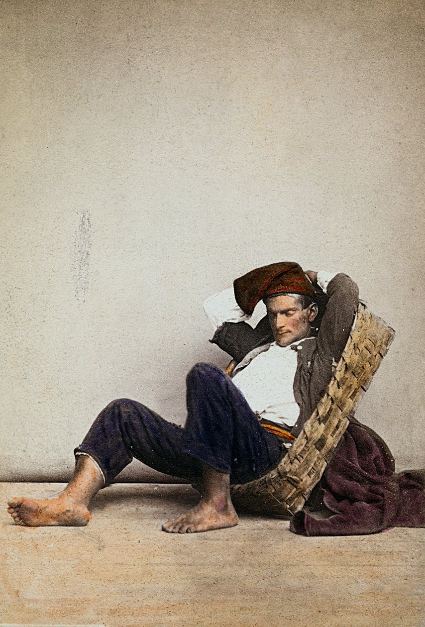 "Lazzarone" (neapolitansk hemlös tiggare). Neapel av Giorgio Sommer