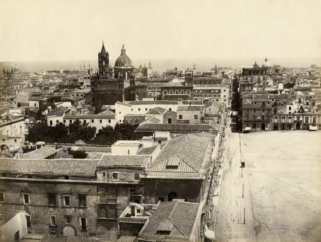 Utsikt över Palermo från Porta Nuova, Sicilien, Italien, fotografi av Giorgio Sommer av Giorgio Sommer