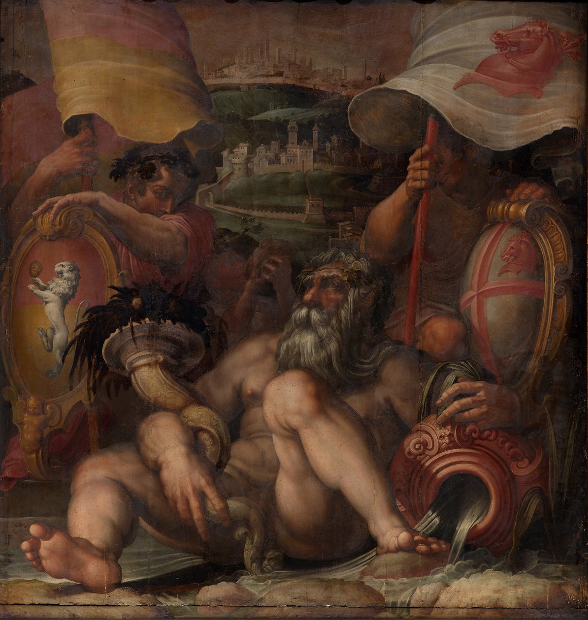 Allegori över Colle val dElsa och San Gimignano, 1563-1565 av Giorgio Vasari