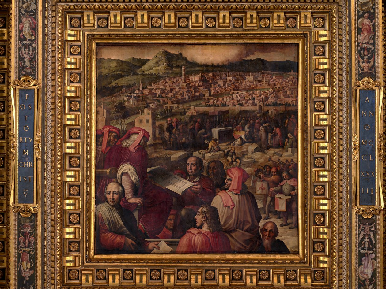 Arnolfo visar planen att förstora Florens av Giorgio Vasari