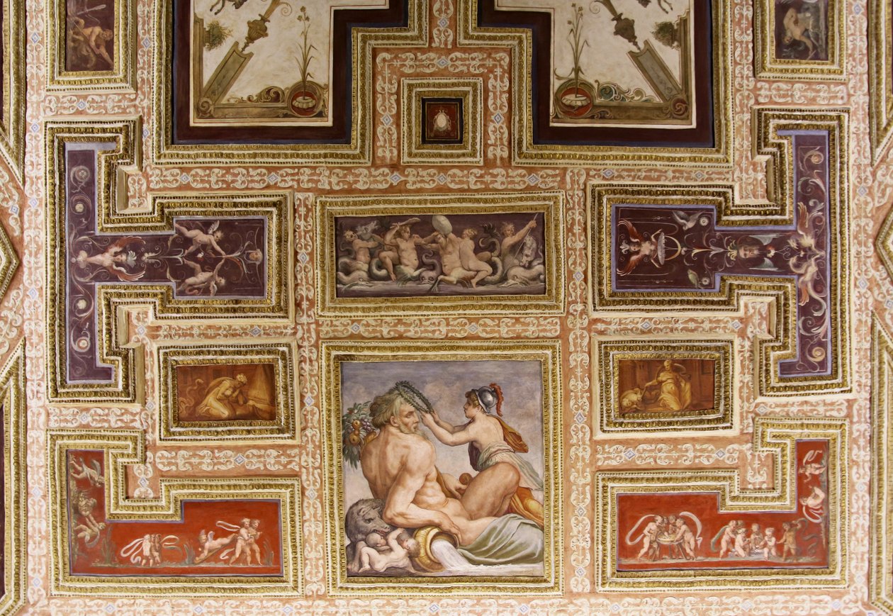 Ceres ammande Triptolemus, detalj av Altoviti-taket, fresk från 1553 av Giorgio Vasari