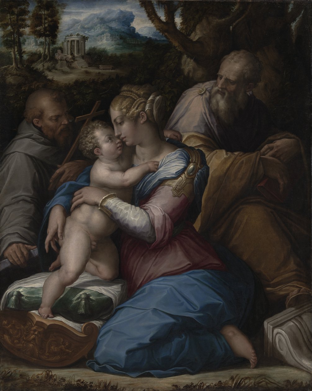 Den heliga familjen med Sankt Franciskus av Giorgio Vasari