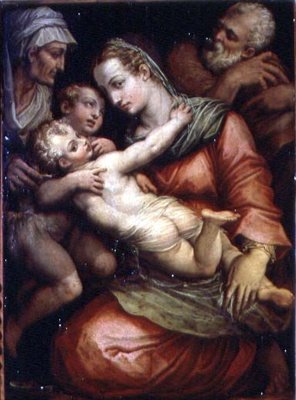 Helig familj med St. Anne och St. Johannes Döparen av Giorgio Vasari