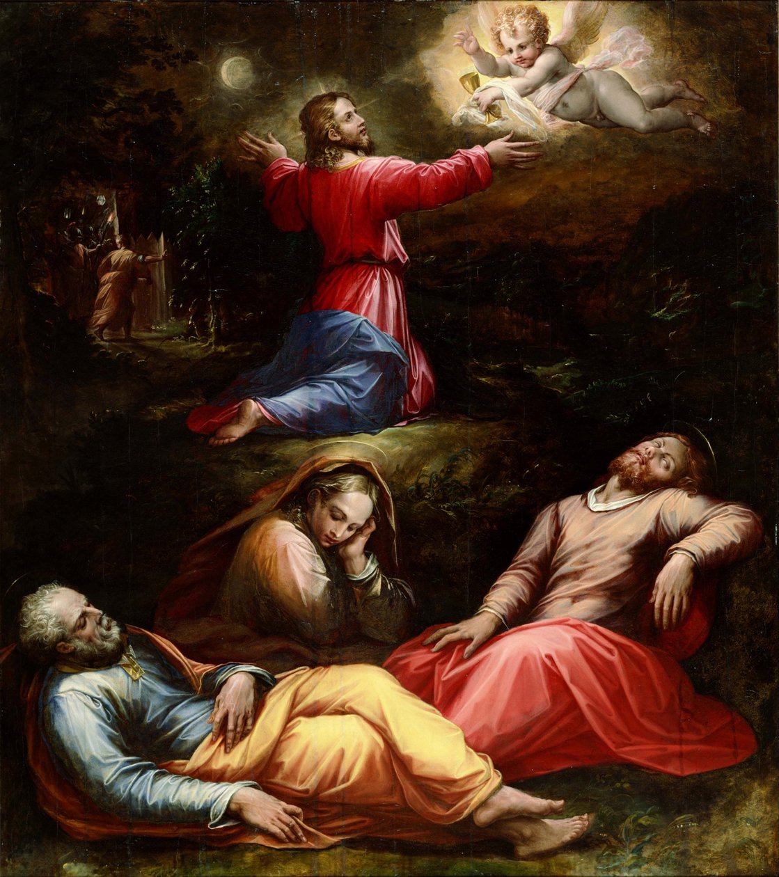 ""Bön i olivernas trädgård"" Målning av Giorgio Vasari (1511-1574) cirka 1570 National Museum of Western Art, Tokyo Japan av Giorgio Vasari